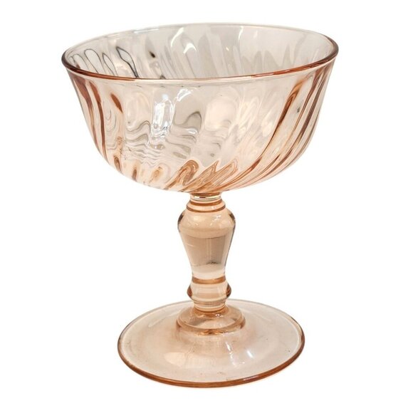 Arcoroc France Luminarc Rosaline Pink Depression Glass Sherbet Dessert Cups Set - Picture 4 of 12